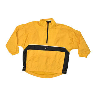 Vintage Nike Yellow Black Pullover Windbreaker Pullover 1/4 Zip Regular Size M